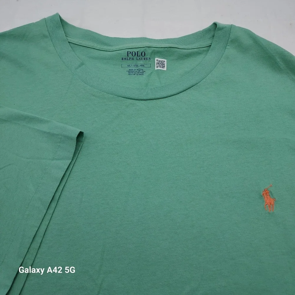 Polo Ralph Lauren Men Mint Green Short Sleev T-Shirt Big & Tall 4XLT Orange Pony